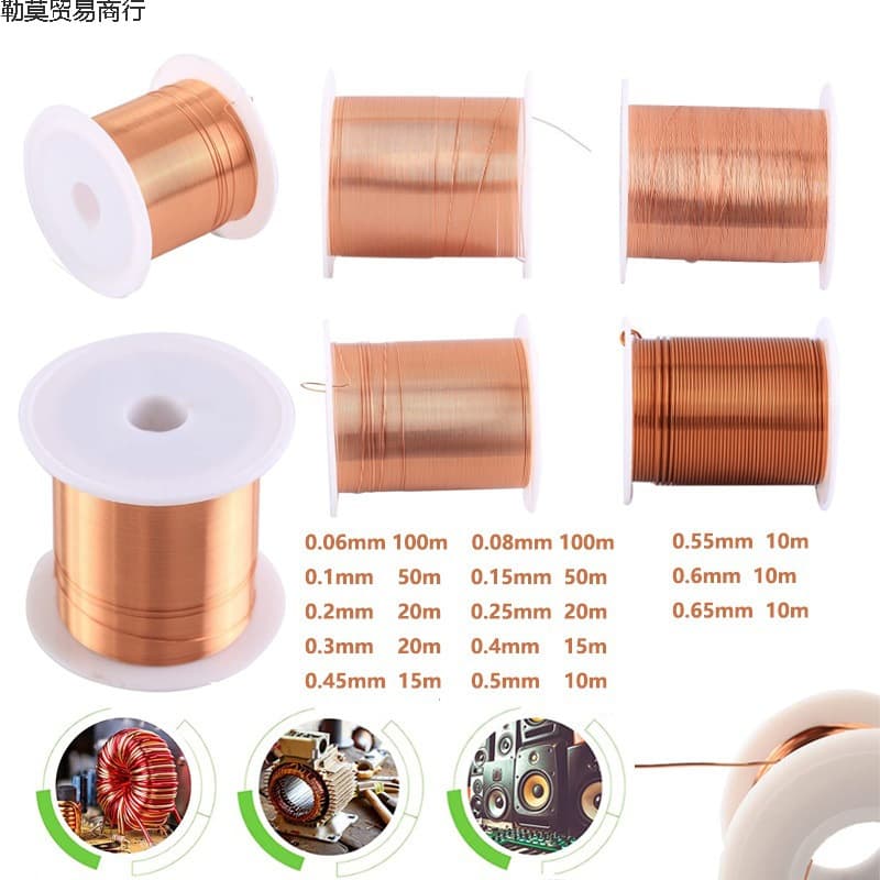 Electromagnet Motor Polyurethane Perpetual Motion Coil High-Temperature Resistant Insulated Red Copper Transformer Experimental Enameled Wire Pure Copper