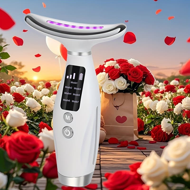 2026 New Cross-Border Drop Shipping USB Rechargeable LED 7-Color Light Facial Massager