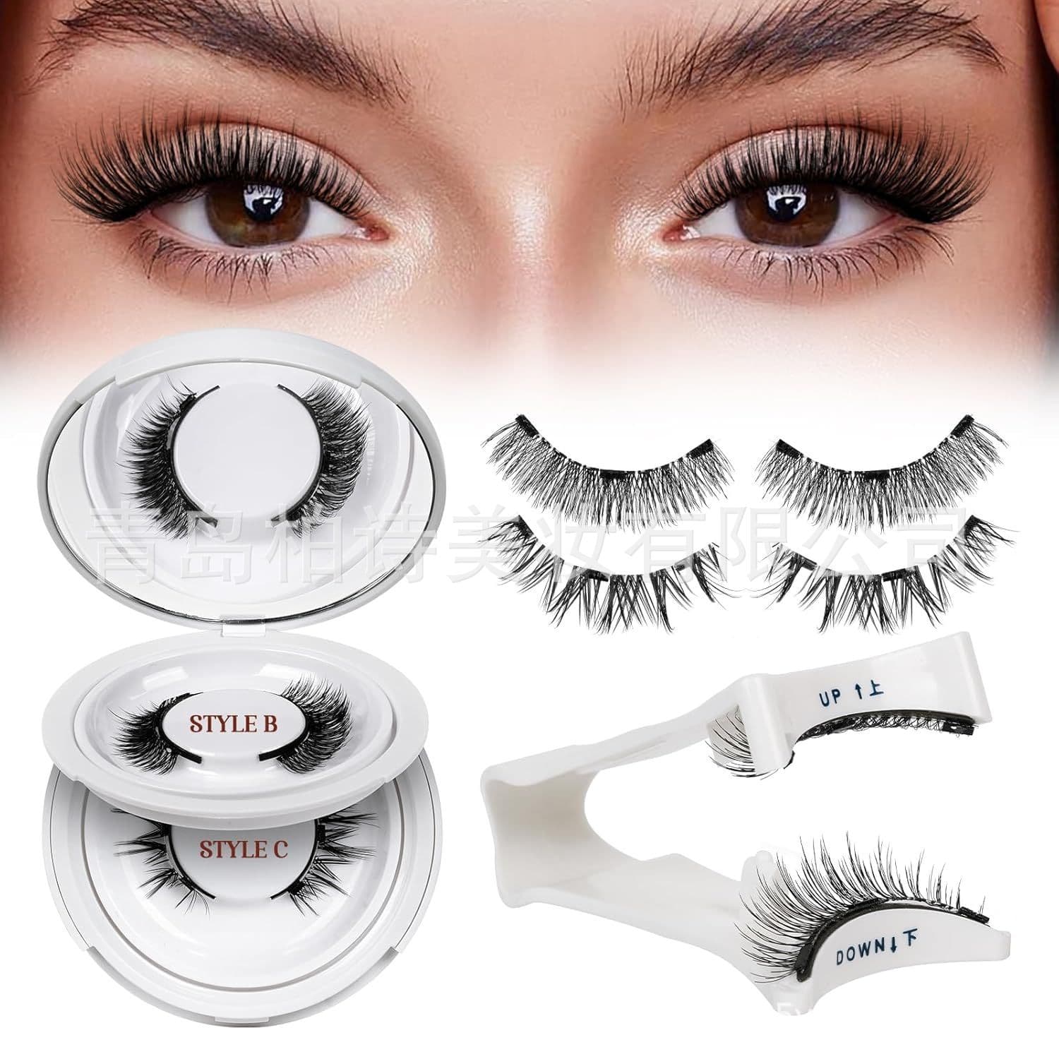 Amazon's hot-selling magnetic false eyelashes, cross-border best-selling eyelashes, natural and thick eyelashes mixed set, glue-free magnet eyelashes