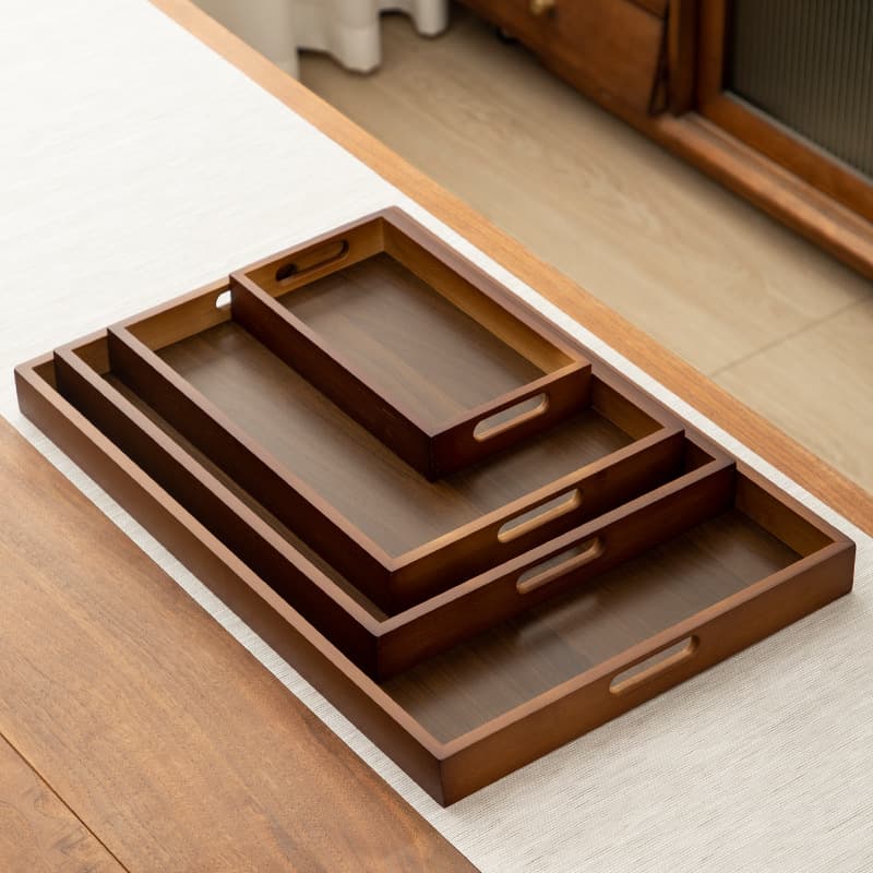 Rectangular Tray Dry Brew Tea Tray Hotel Supplies Display Tray Dry Brew Stand Wooden Tray Cup Storage Tray