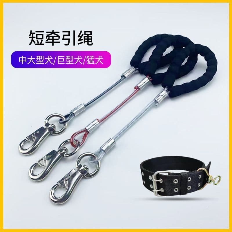 Short Dog Leash for Large Dogs, Medium-Sized Dogs, Horse Dogs, German Shepherd Dog Walking Handle, Large Dog Chain, One-Step Leash Wholesale