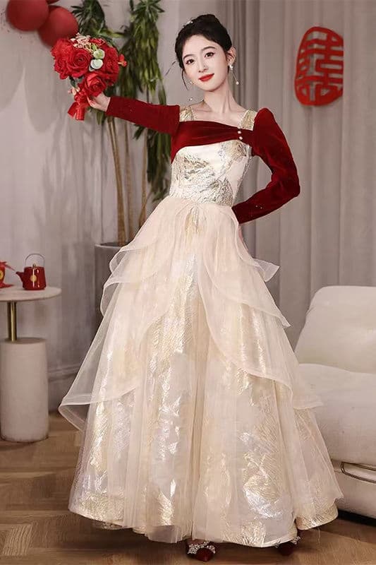 Banquet Dress Bride 2025 New Arrival High-End Feel French Luxury Niche Ethereal Elegant Return Home Engagement Dress Skirt Summer