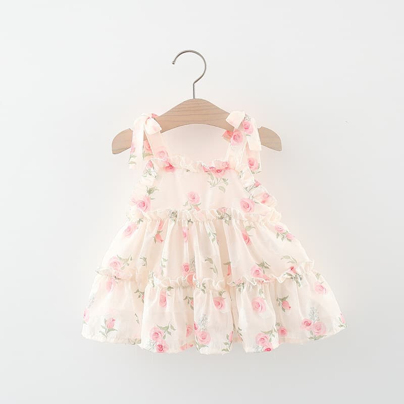 Summer New Children's Clothing Wholesale Small Floral Girls Chiffon Sling Dress