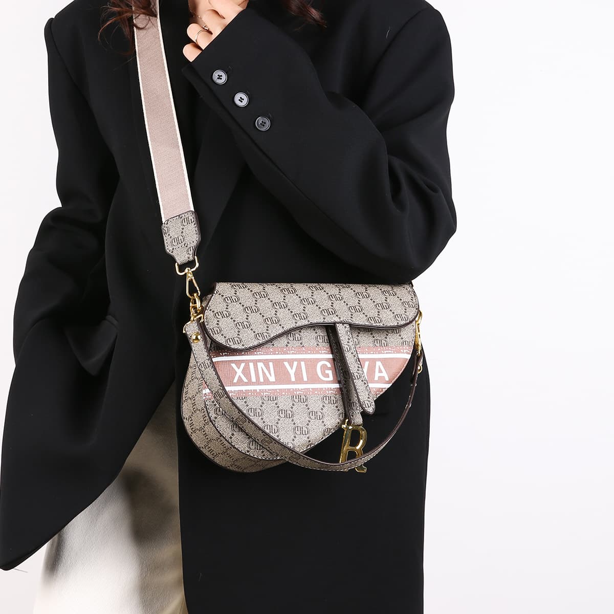 Retro Saddle Bag Women's Underarm Fashion High-End Single Shoulder Crossbody Bag Influencer's Trendy Handbag Small Size PU Leather