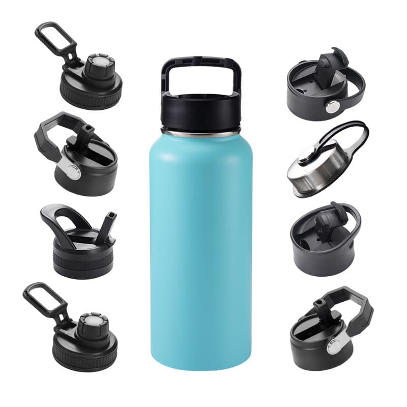 Cross-border 304 Space Bottle Outdoor Double-Wall Stainless Steel Thermos with Handle Lid, Large Capacity Sports Water Bottle Retail