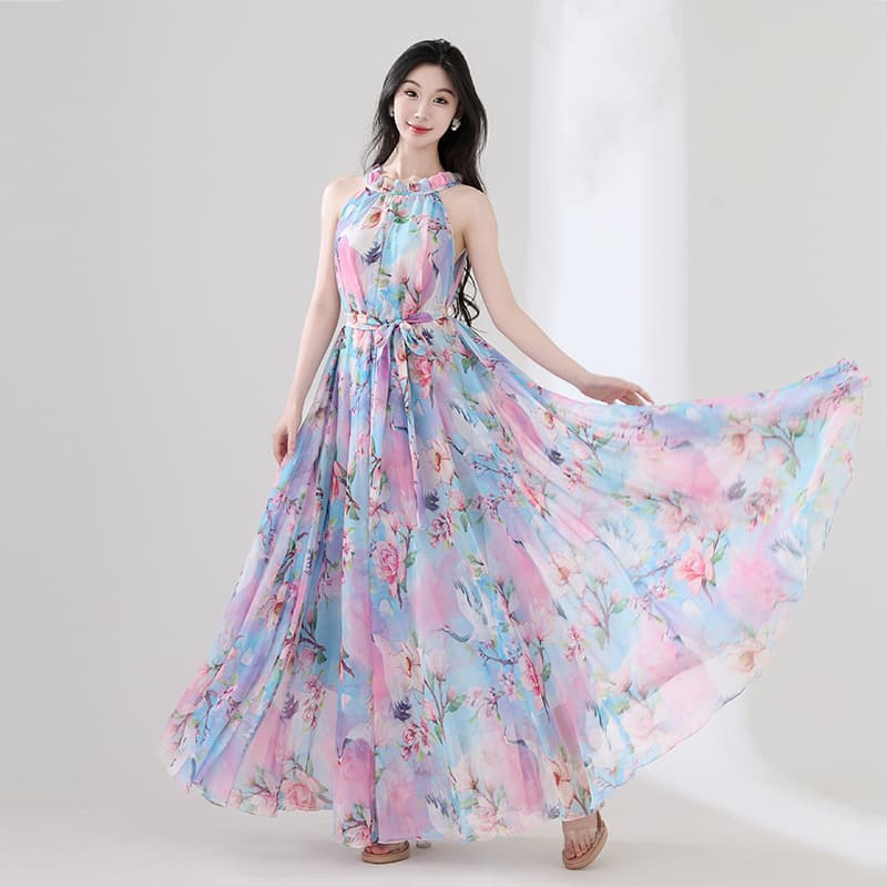 2025 Summer New Dress Beach Vacation Sand Dress Slim Fit Elegant Long Dress