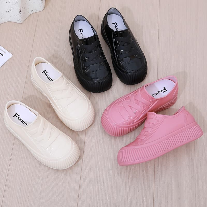 Women's Height-Increasing Rain Boots, Slip-Resistant New Water Shoes, Casual Fashion Low-Cut Rain Boots, Outdoor Waterproof Thick-Soled Rubber Shoes for Women