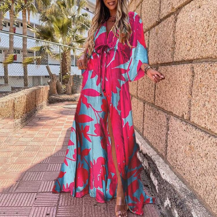Cross-border foreign trade European and American style dresses, four-way stretch, 3-day sampling, OEM/ODM printing, women's clothing processing and customization based on provided images and samples.