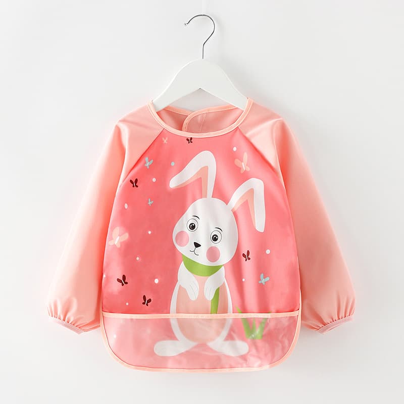 Baby Waterproof Long-Sleeve Bib Apron for Eating, Painting, and Messy Play, Kids Protective Coverall