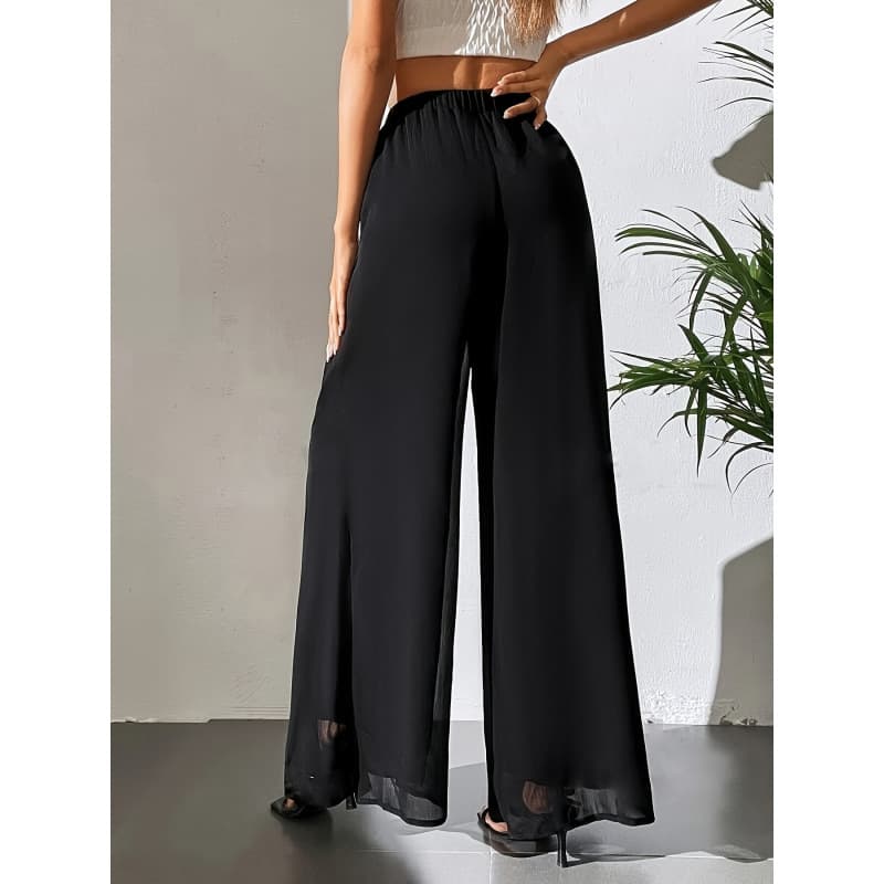 2025 Cross-border Independent Station Temu Europe America AliExpress Amazon Casual Chiffon Wide-leg Pants Loose Trousers