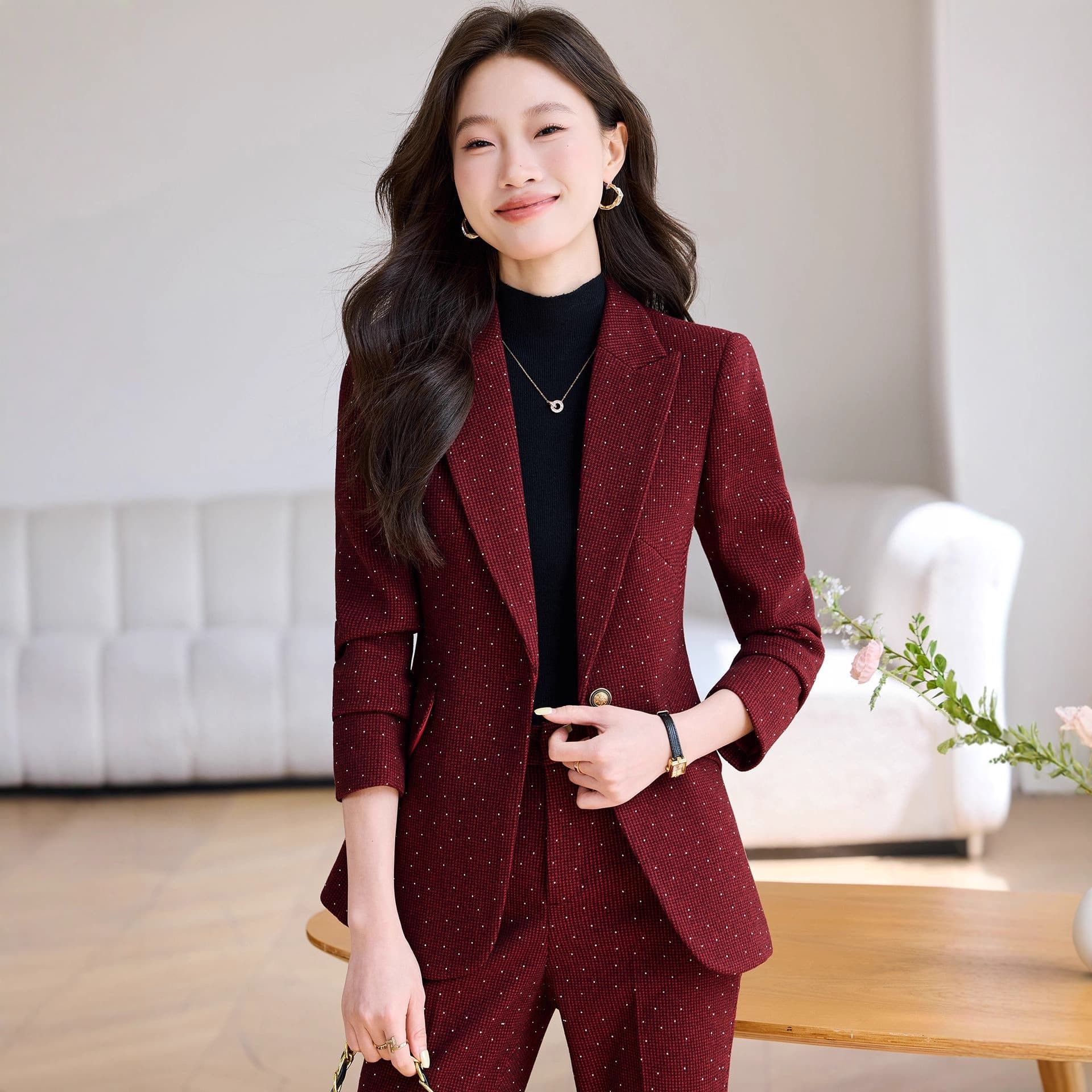 Women's Blazer Suit Set High-End Fashion Casual Jacket Interview Professional Workwear