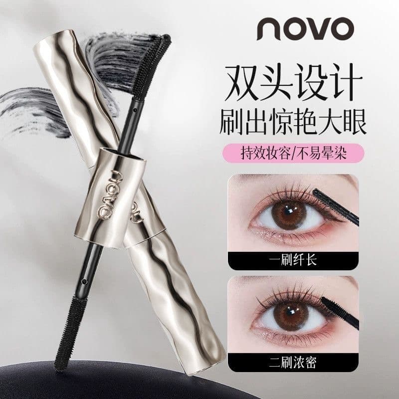 NOVO double-ended mascara waterproof slimming curling non-smudged long-lasting natural thick eyelashes primer setting liquid