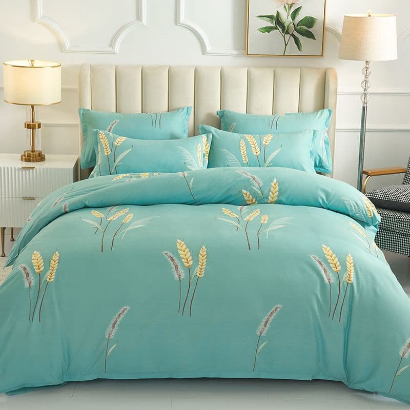 Thick Brushed Cotton Bedding 4-Piece Set, Twill, Skin-Friendly, Soft, Simple Fitted Sheet and Duvet Cover 3-Piece Set for Student Dorm