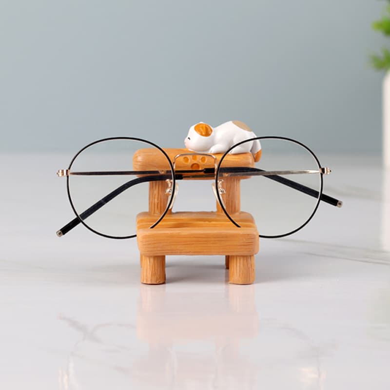 Creative Bench Glasses Holder Display Stand Office Desk Cute Pet Glasses Storage Rack