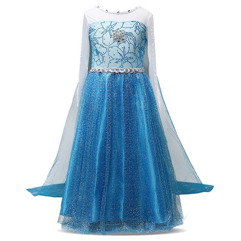 Frozen Elsa Queen Dress Children Girls Summer Autumn Princess Costume