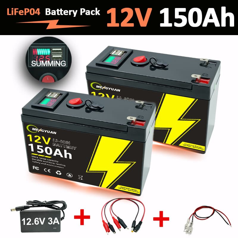 Cross-border same style built-in BMS protection board 12V lithium iron phosphate battery 150Ah outdoor energy storage power supply