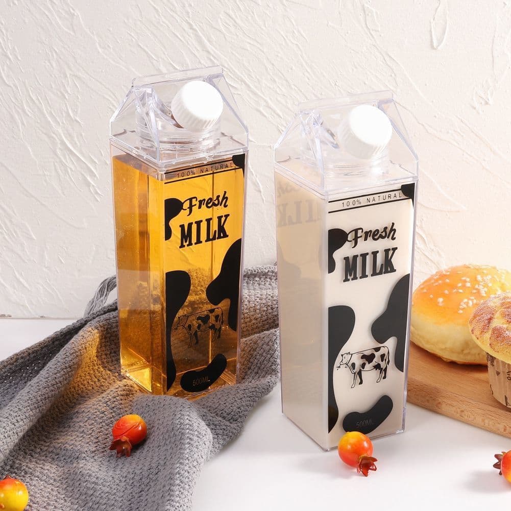 Factory direct supply of milk carton, transparent water cup, fresh and simple, handy cup, creative sealed student portable drinking cup