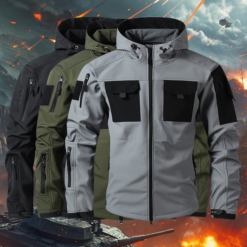 European and American Beetle tactical jacket men's autumn and winter velvet jacket outdoor waterproof hooded mountaineering jacket manufacturer