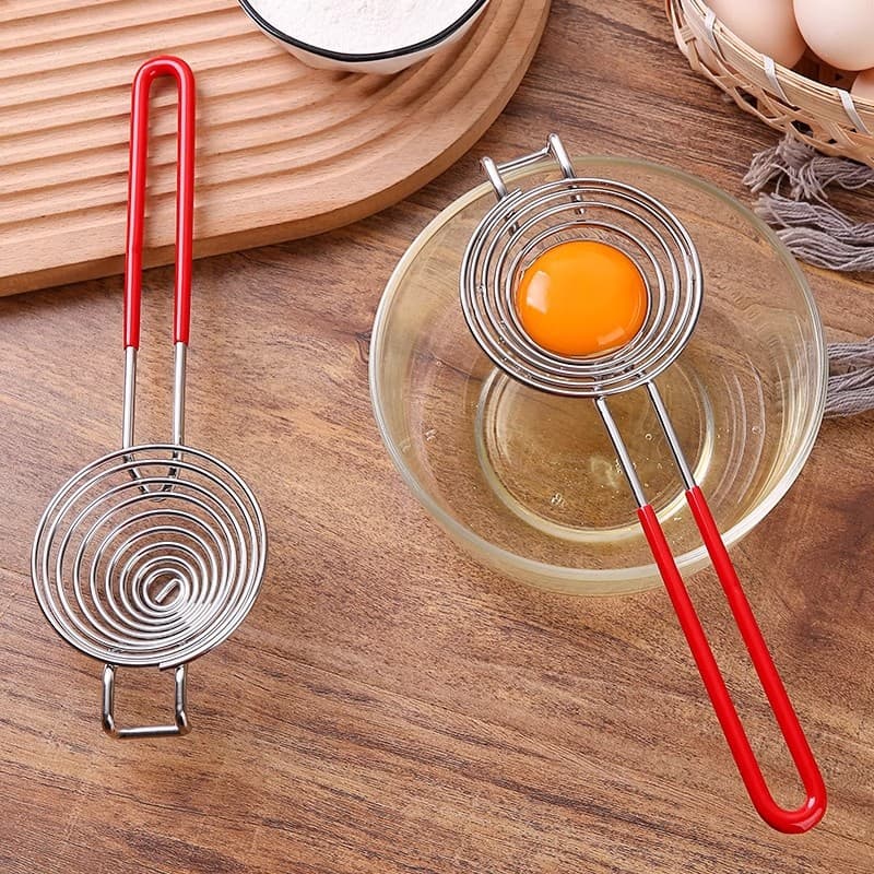 Factory Direct Wholesale 304 Stainless Steel Egg White Separator with Extended Handle Creative Protein Egg Yolk Filter