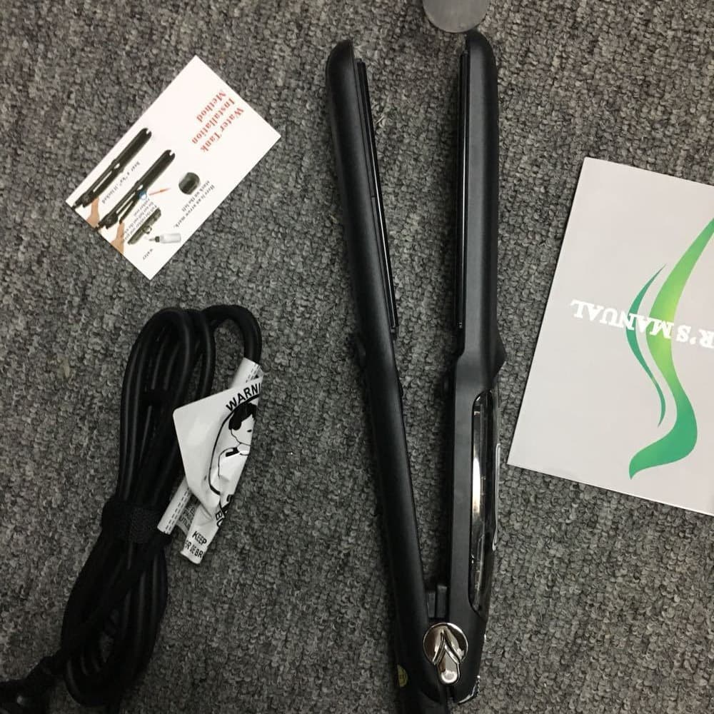 Shopee Amazon LCD Display Steam Straightener Curling and Straightening Dual-Use Flat Iron with Electric Stone Ceramic