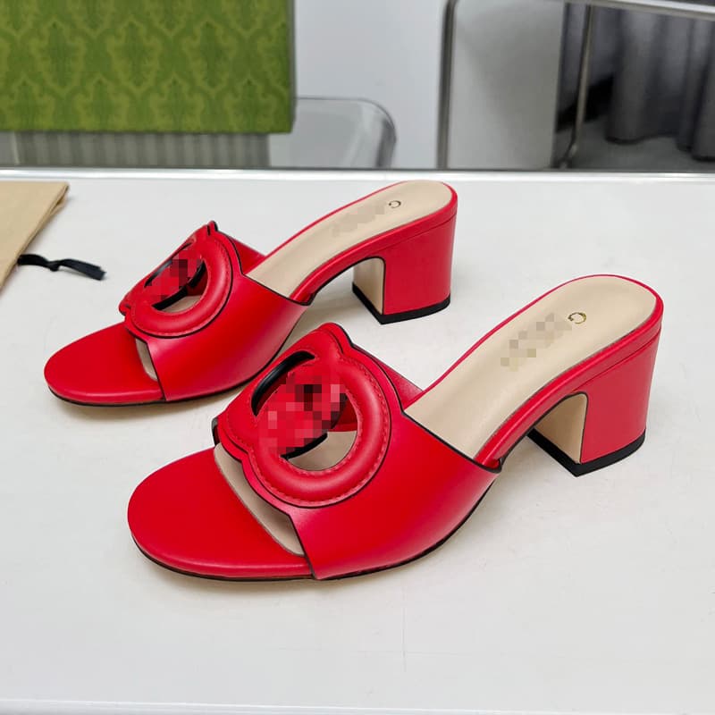 European and American Women's Genuine Leather Fashion Sandals, Stylish Hollow One-Strap Mid-Heel Slippers, Home and Beach Wear for Dubai