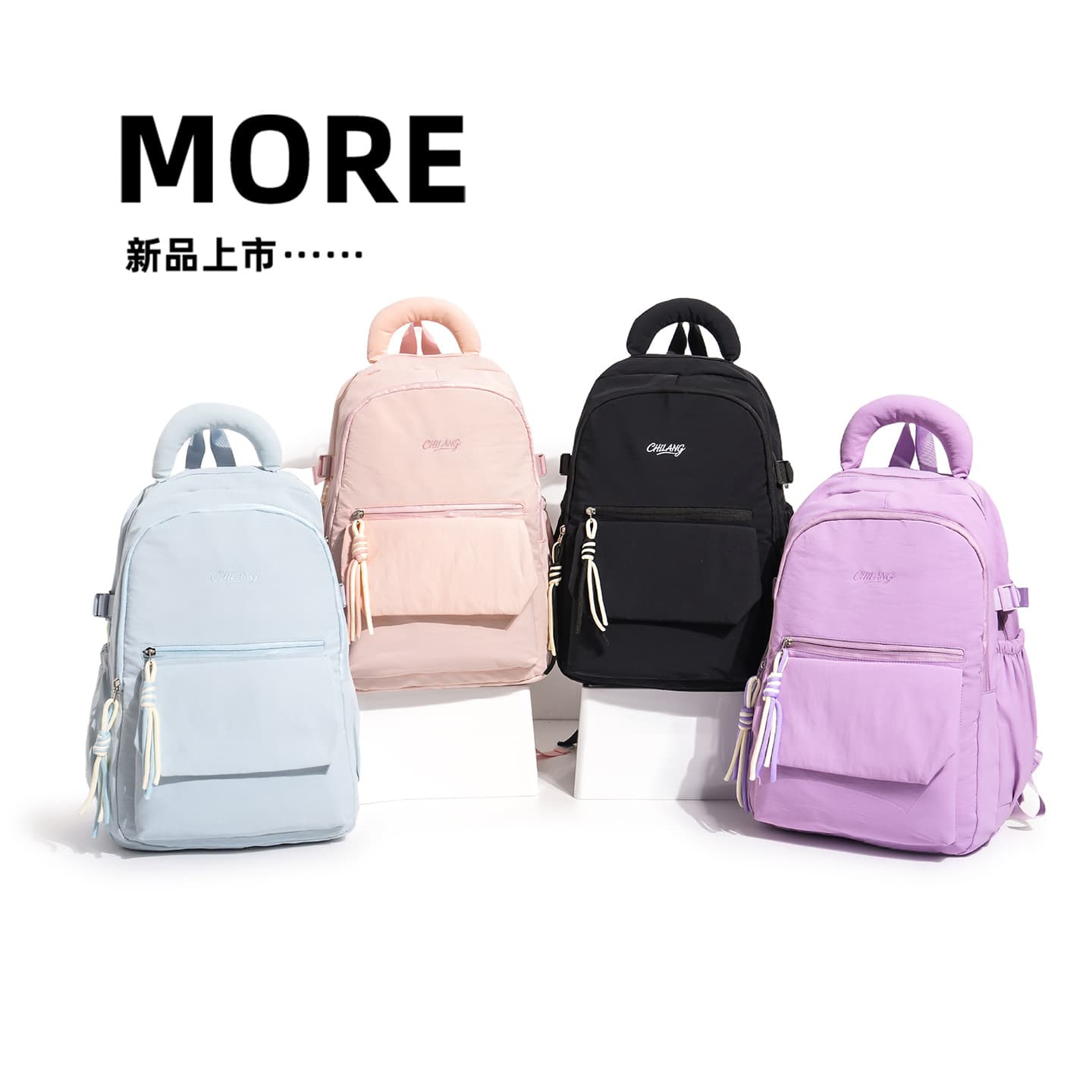 New Youth School Bag College Student Solid Color Backpack Simple Travel Large Capacity Travel Backpack Korean Version Cross-Border
