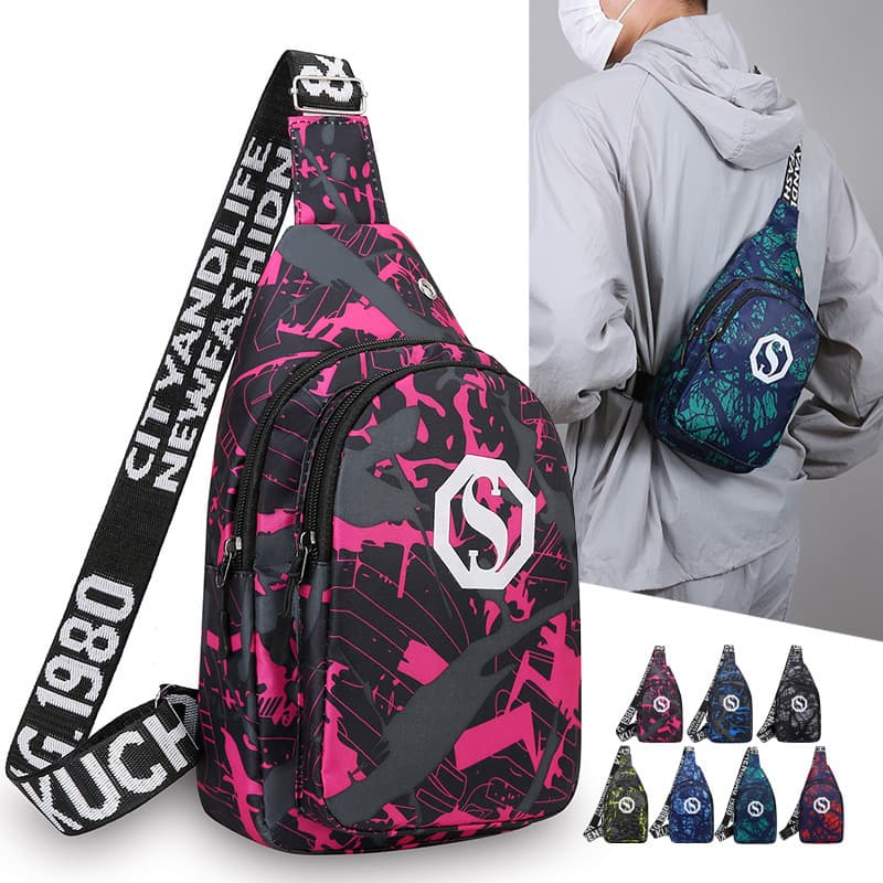 New Men's Chest Bag Colorful Chest Bag Wallet Men's Casual Waist Bag Casual Versatile Couple Backpack Single Shoulder Messenger Bag