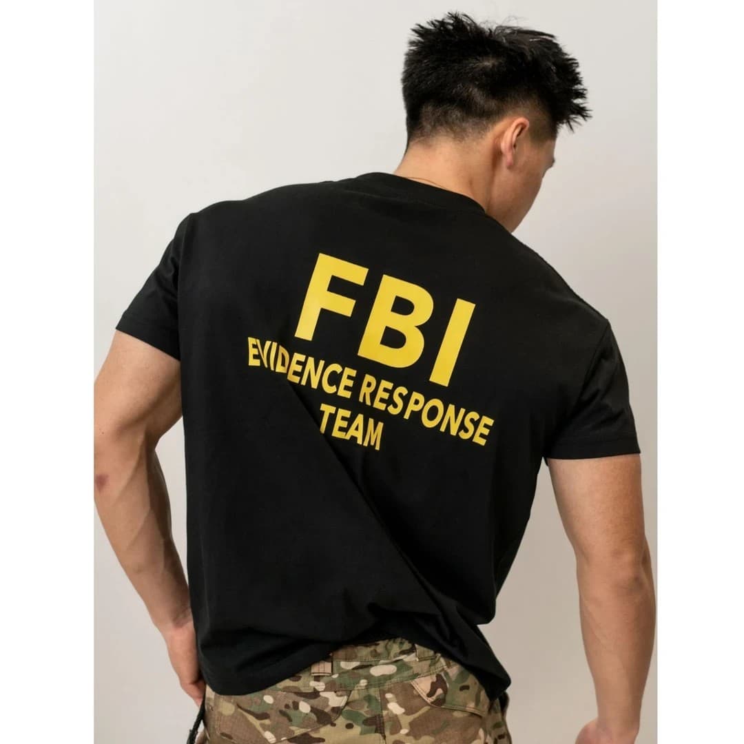 2026 New American FBI Agent Summer Cotton Base Versatile Trendy T-Shirt for Men and Women