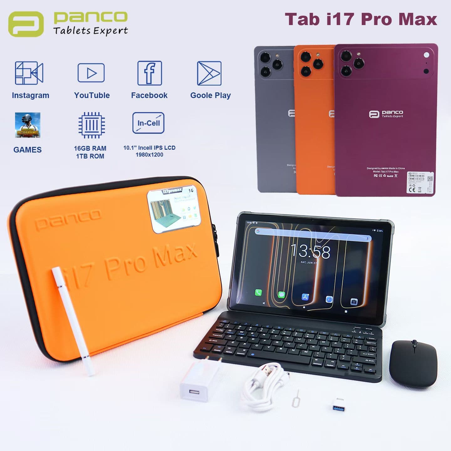 Cross-border Tabi17pro max tablet 10.1 inch 4G call 32GB tablet PC with handbag