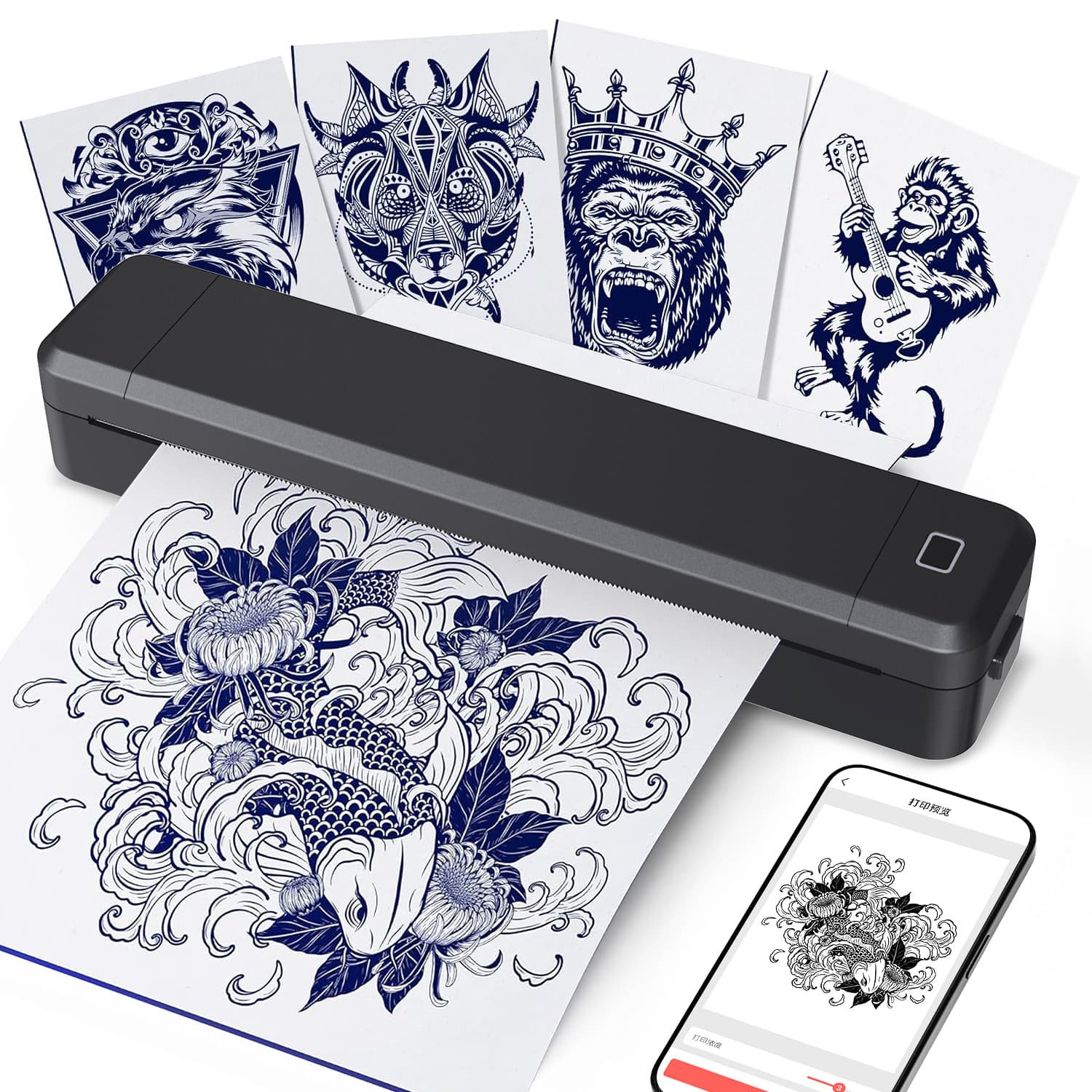 X8T Tattoo Printer, 2-in-1 A4 Office Thermal Printer