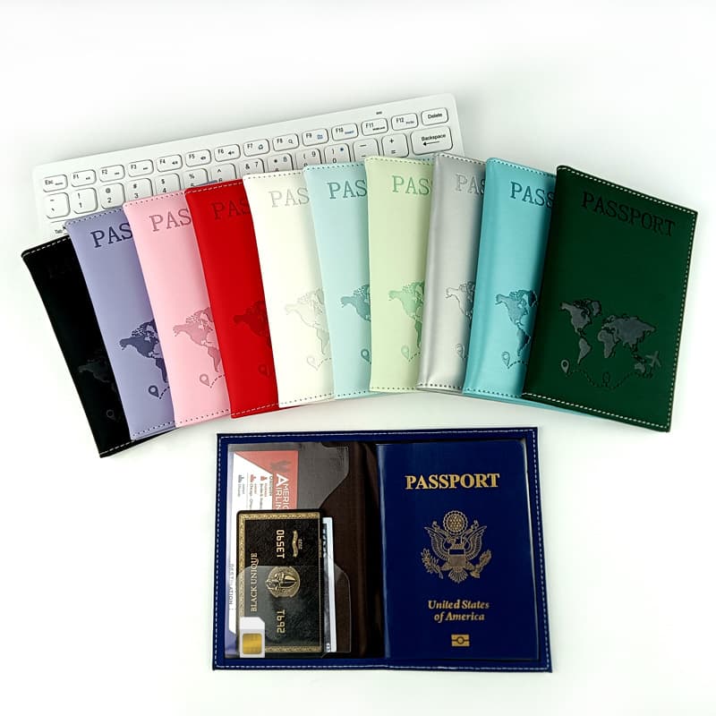 Cross-border spot 11-color leather passport book protective cover pu leather skin-like color-changing passport holder document passport bag