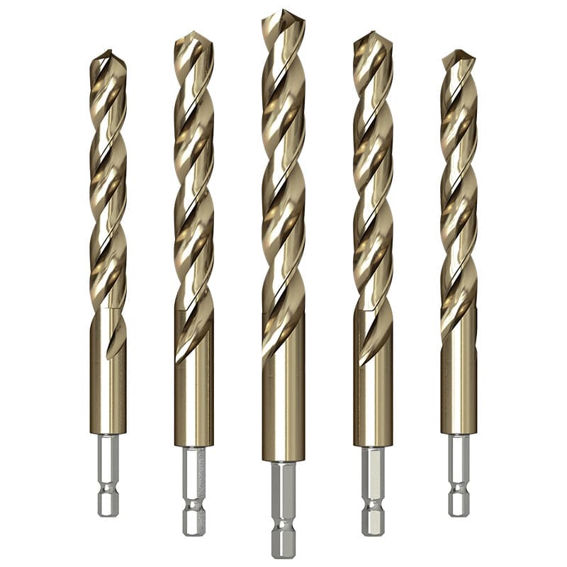 Baili Hex Shank Twist Drill Bit, Titanium Coated, for Stainless Steel, Metal, Iron, Straight Shank High-Speed Steel Hole Saw Drill Bit
