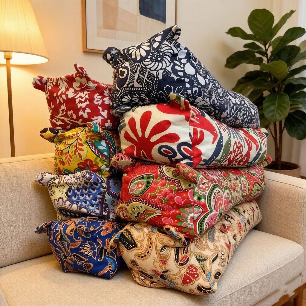 Canvas Coarse Cloth Tiger Pillowcase for Adults and Children Baby Tiger Head Pillowcase Floral Buckwheat Hull Firm Pillow Core