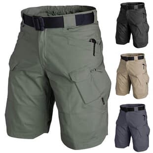 Amazon Hot Selling Summer Men's Waterproof Hiking Training Shorts Straight Leg Tactical 5-Inch Shorts with Belt Factory Wholesale