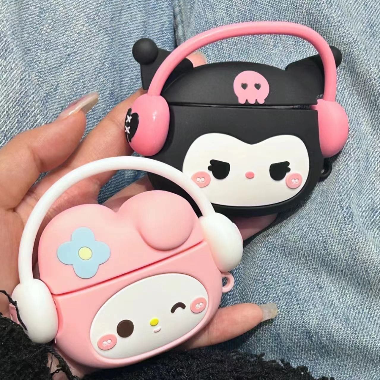 New Earphone Case with Melody and Kuromi Silicone Cartoon Design