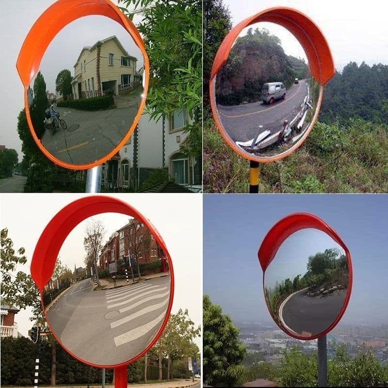 80cm wide-angle traffic mirror for indoor and outdoor use, convex mirror for road turning, reflective anti-theft mirror, garage anti-collision corner mirror.