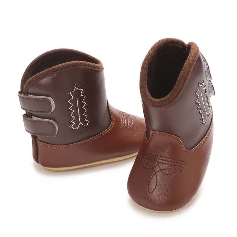 New style 0-1 year old baby boots spring and autumn PU printed soft sole infant boots