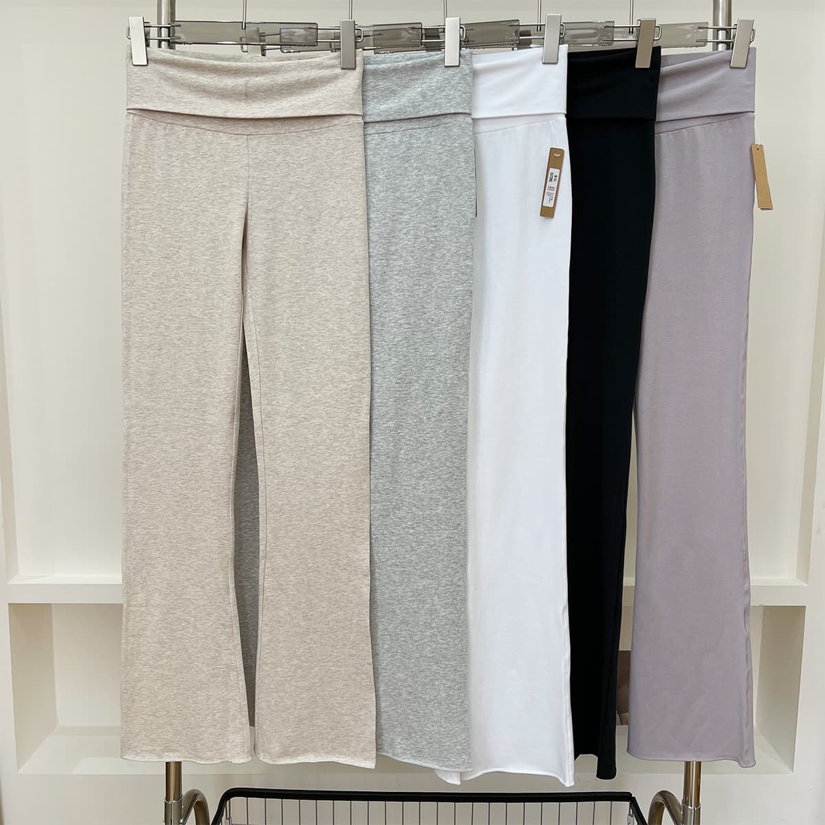 High Waist Slim Fit Cotton Jersey Pants for Women Casual Style Micro Flared Pants Hot Girl Long Trousers Female Fashion