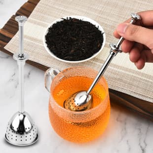 Custom Stainless Steel Tea Strainer, Press-Type Tea Infuser, Retractable Tea Filter, Tea-Water Separator