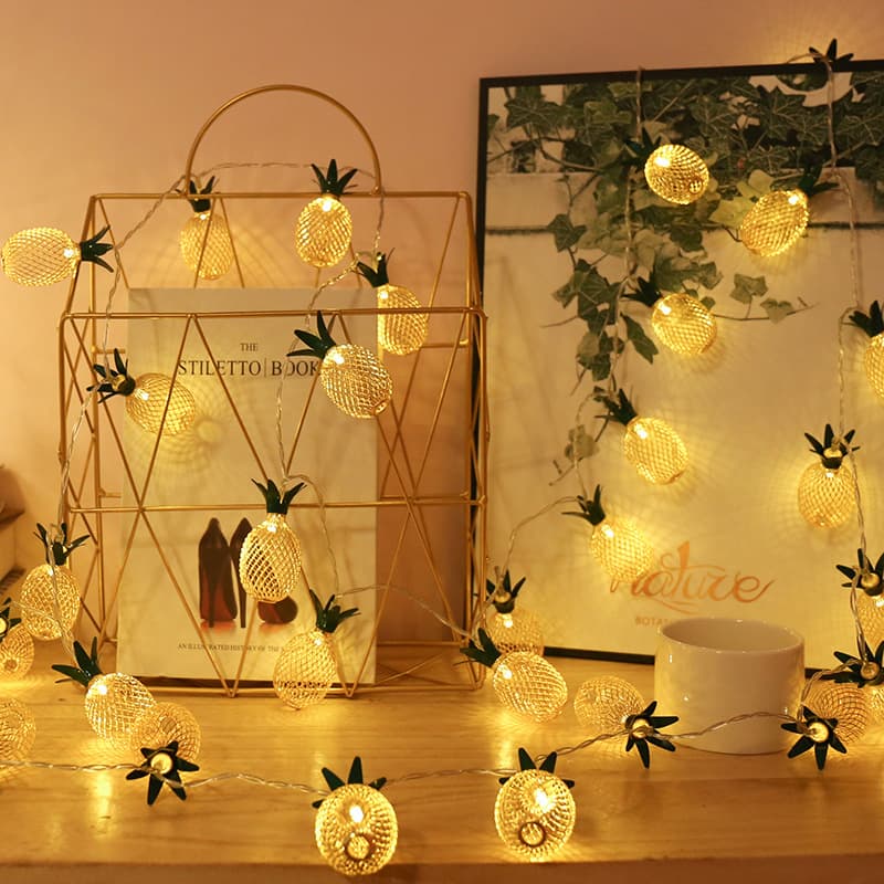 LED Battery Box Pineapple String Lights Christmas Yard Party Hanging Ornament Ins Amazon Christmas Decorative String Lights