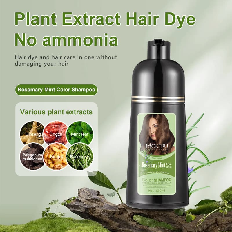 MOKERU Rosemary Hair Dye, Plant-Based Gentle Color Black Hair Dye, Ammonia-Free Cream