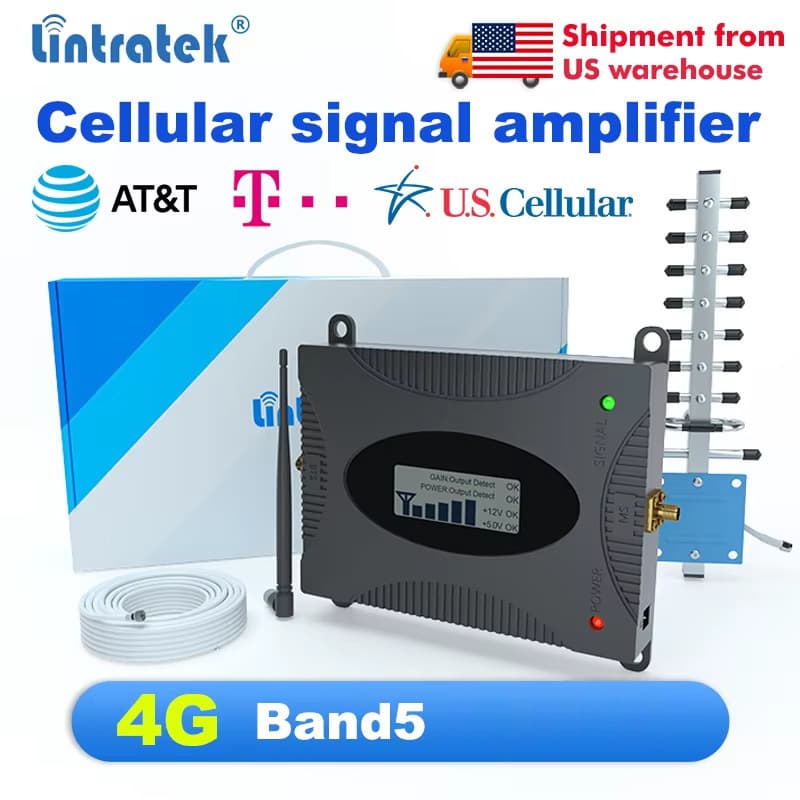 Lintratek Cellular Amplifier 2G 3G 4G Band 5 Cell Phone Signal Booster