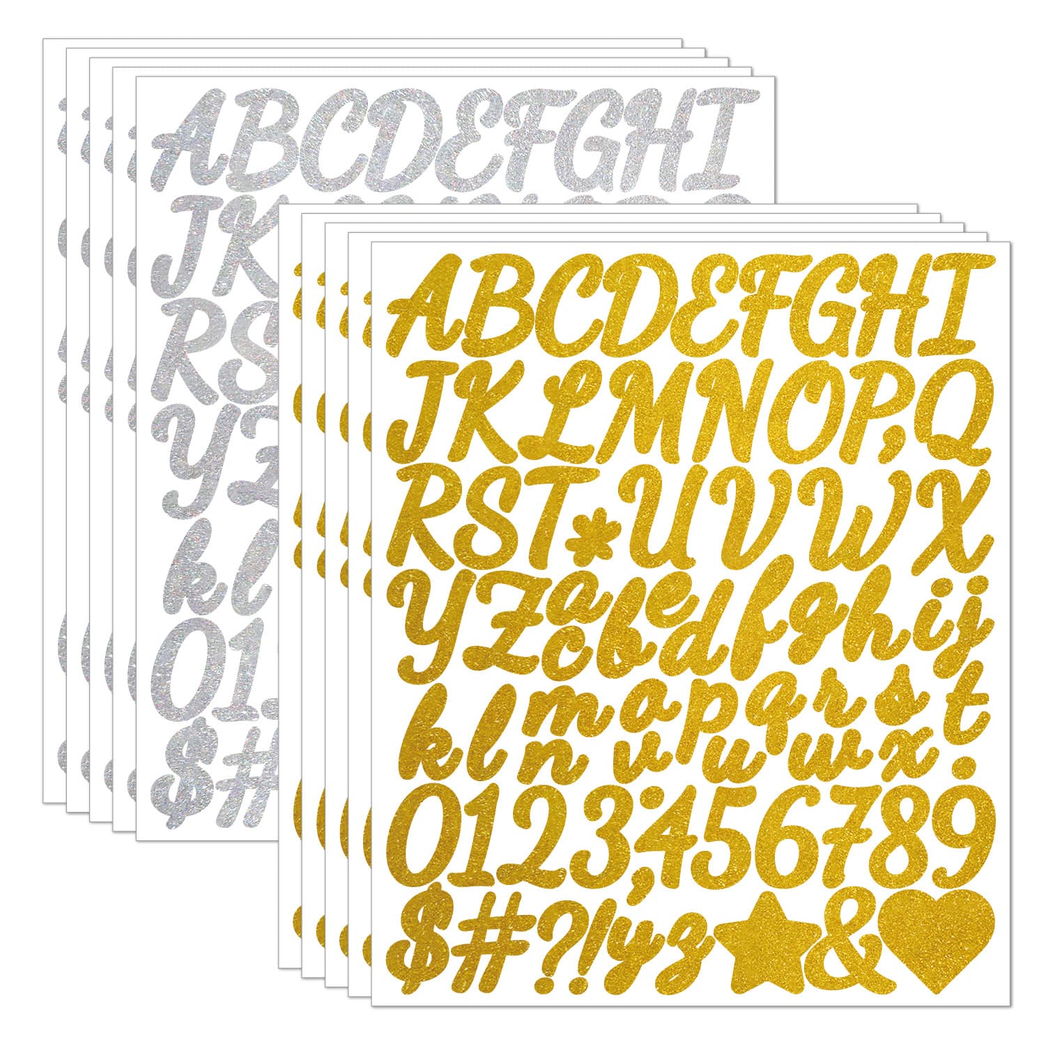 Cross-border Glitter Alphabet Stickers 1.5 Inch Handwritten Graduation Cap Gift DIY Decoration Glitter Powder Alphabet Stickers