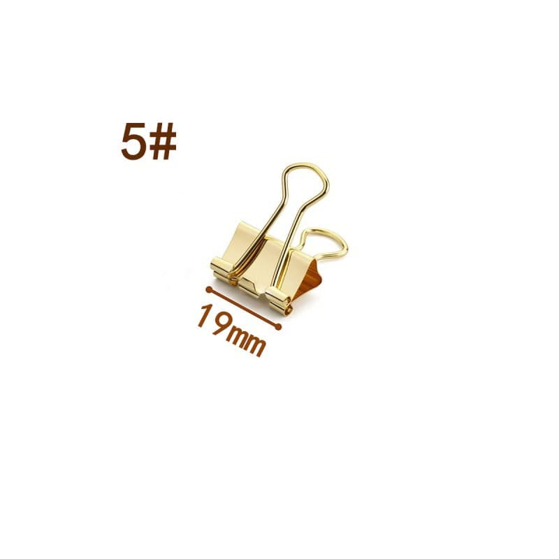 19mm Golden Clips Stationery, No.5 Golden Binder Clips Bulldog Clips Tube-packaged Ticket Clips Cross-border Stock Supply