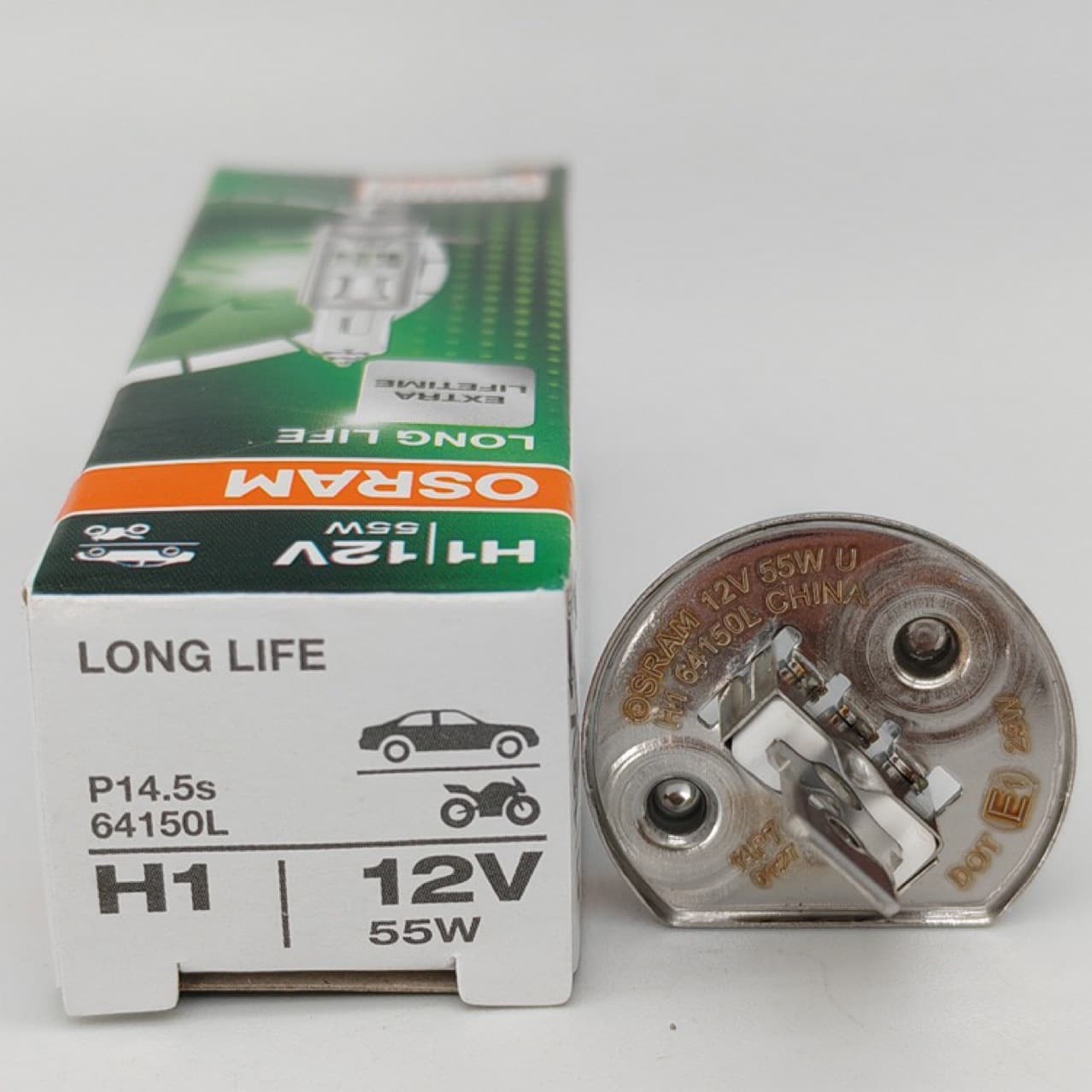 Cross-Border Osram H1 12V 55W Long Life Car H4 Halogen Bulb H7