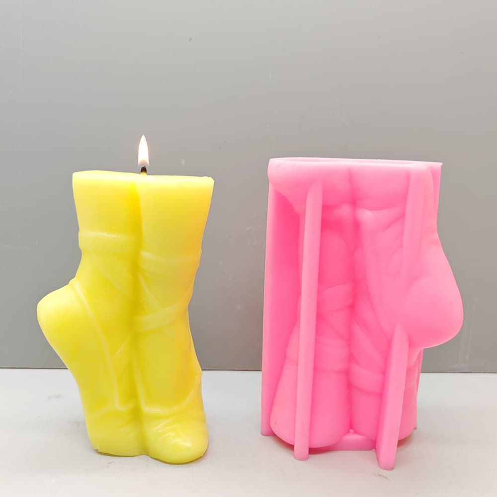 Narrow Ballet Flat Shape Aromatherapy Candle Mold, Artistic Design Unique Plaster Vase Decor Silicone Mold