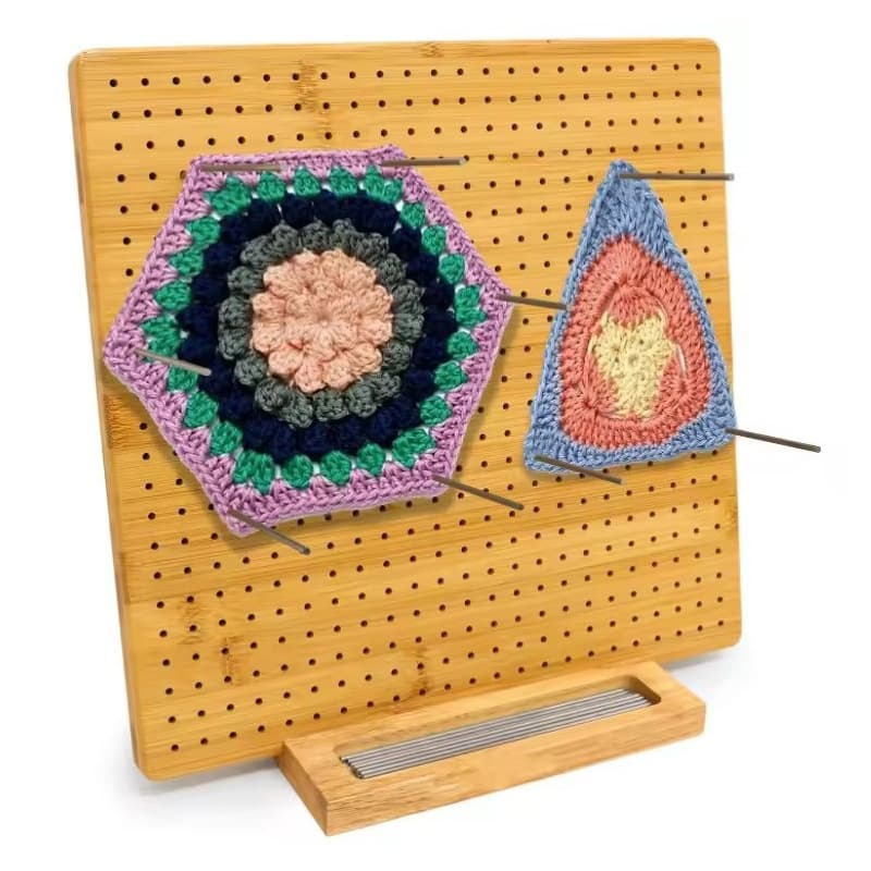 Bamboo wool knitting board, wool crochet hole board, grandma wool wooden knitting shaping board