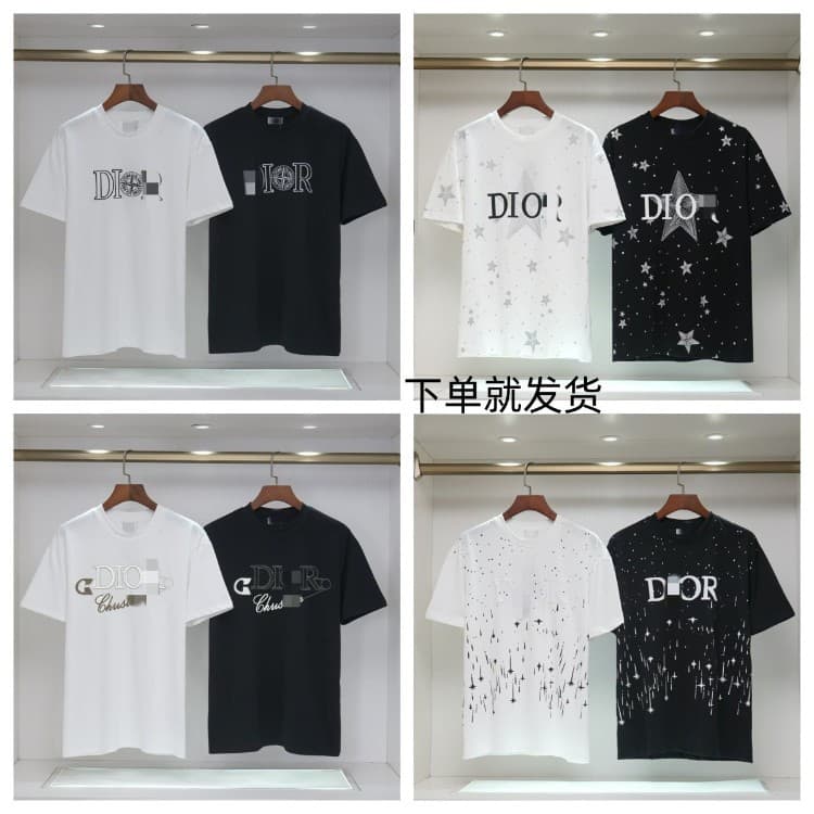 New Di D full printed io short-sleeved Internet celebrity ins versatile T-shirts for men and women trendy brand tops couple clothes