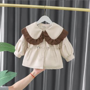 Wholesale Winter Faux Leather Jacket for Baby Girls 2025 New Style Warm Lined Trendy Coat for Toddlers Drop Shipping