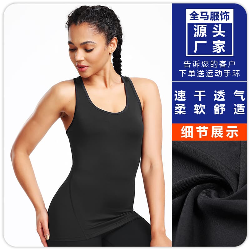 Women's Yoga Sports Vest Tight Fit Sleeveless Running Top Casual Round Neck All Seasons Polyester Blend Innerwear Outerwear